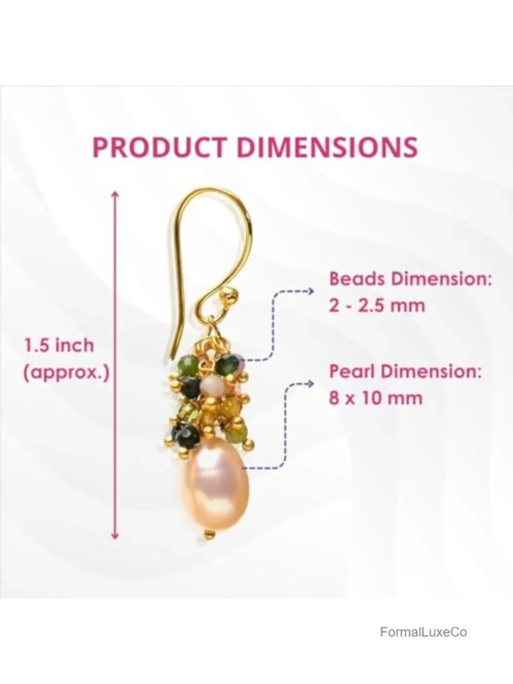 Handmade Gemstone Bead Dangle Earrings Gold Plated Hypoallergenic